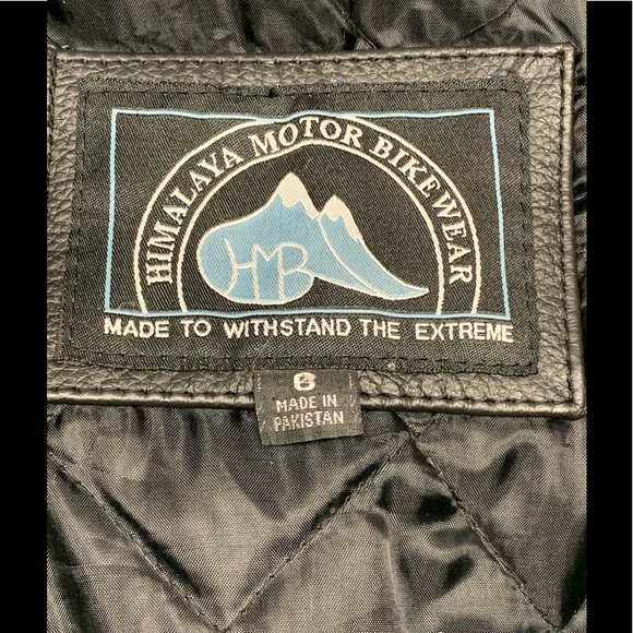 Himalaya Moto Bike Fringe Western Leather Jacket SZ 8 - Picture 4 of 11